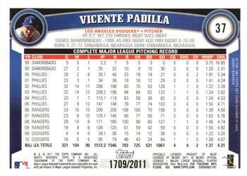 2011 Topps - Gold #37 Vicente Padilla Back