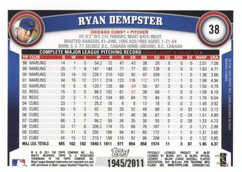 2011 Topps - Gold #38 Ryan Dempster Back