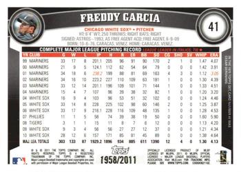 2011 Topps - Gold #41 Freddy Garcia Back