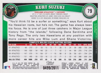 2011 Topps - Gold #79 Kurt Suzuki Back