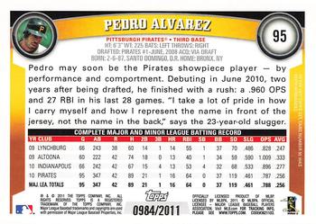 2011 Topps - Gold #95 Pedro Alvarez Back
