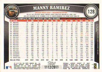 2011 Topps - Gold #128 Manny Ramirez Back