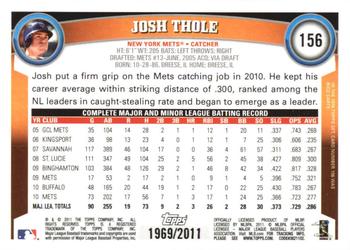 2011 Topps - Gold #156 Josh Thole Back