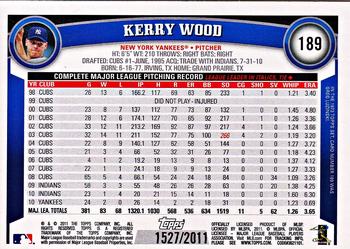 2011 Topps - Gold #189 Kerry Wood Back