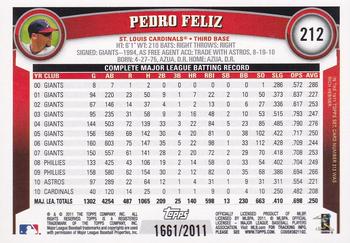 2011 Topps - Gold #212 Pedro Feliz Back