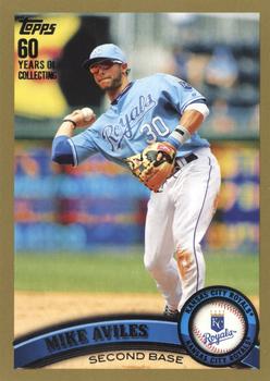 2011 Topps - Gold #244 Mike Aviles Front