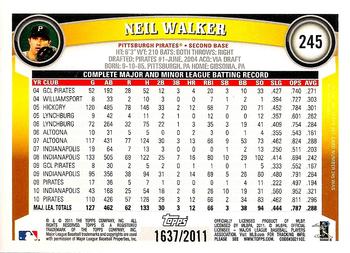 2011 Topps - Gold #245 Neil Walker Back