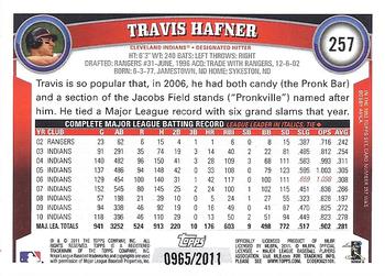 2011 Topps - Gold #257 Travis Hafner Back