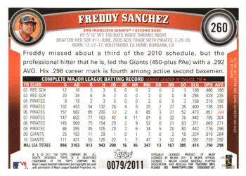 2011 Topps - Gold #260 Freddy Sanchez Back