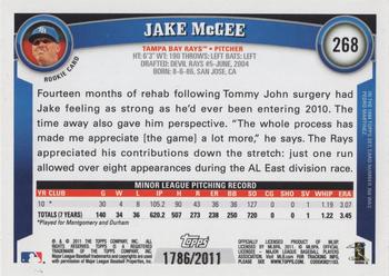 2011 Topps - Gold #268 Jake McGee Back