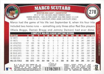 2011 Topps - Gold #278 Marco Scutaro Back