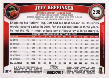 2011 Topps - Gold #298 Jeff Keppinger Back