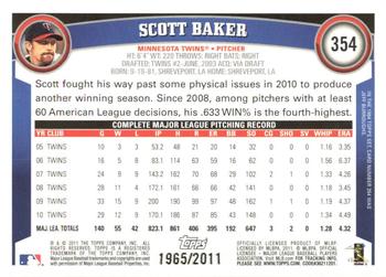 2011 Topps - Gold #354 Scott Baker Back