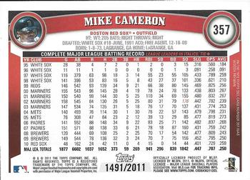 2011 Topps - Gold #357 Mike Cameron Back
