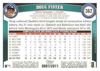 2011 Topps - Gold #362 Doug Fister Back