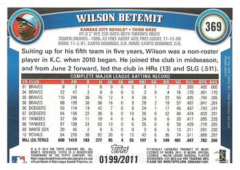 2011 Topps - Gold #369 Wilson Betemit Back
