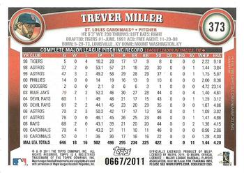 2011 Topps - Gold #373 Trever Miller Back