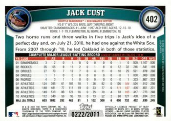 2011 Topps - Gold #402 Jack Cust Back