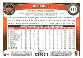 2011 Topps - Gold #411 Josh Bell Back