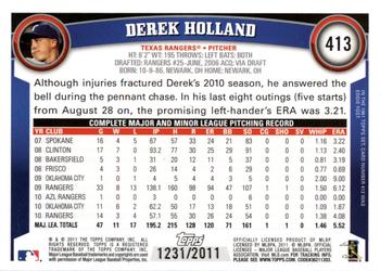 2011 Topps - Gold #413 Derek Holland Back
