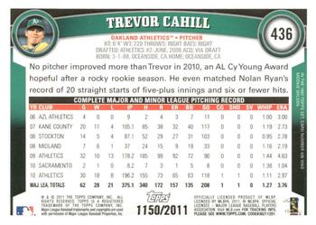 2011 Topps - Gold #436 Trevor Cahill Back