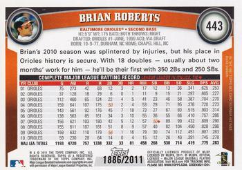 2011 Topps - Gold #443 Brian Roberts Back