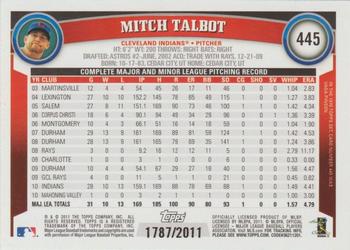 2011 Topps - Gold #445 Mitch Talbot Back