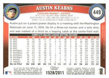 2011 Topps - Gold #449 Austin Kearns Back