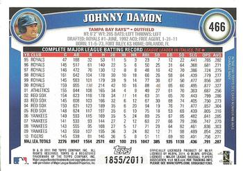 2011 Topps - Gold #466 Johnny Damon Back