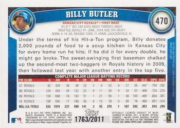2011 Topps - Gold #470 Billy Butler Back