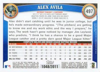 2011 Topps - Gold #497 Alex Avila Back