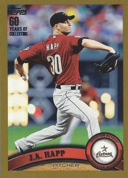 2011 Topps - Gold #499 J.A. Happ Front