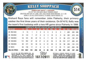 2011 Topps - Gold #514 Kelly Shoppach Back