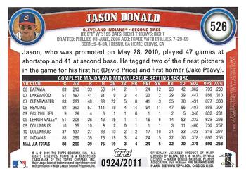 2011 Topps - Gold #526 Jason Donald Back