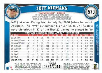 2011 Topps - Gold #579 Jeff Niemann Back