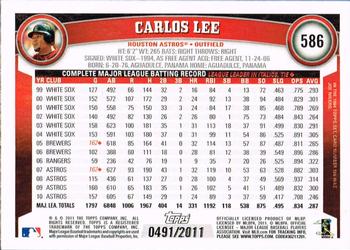 2011 Topps - Gold #586 Carlos Lee Back