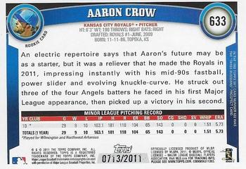 2011 Topps - Gold #633 Aaron Crow Back