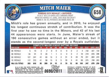 2011 Topps - Gold #658 Mitch Maier Back