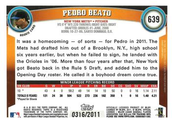 2011 Topps - Gold #639 Pedro Beato Back