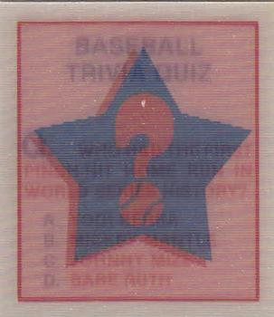 1986 Sportflics - Trivia Cards #10 Baseball Trivia Quiz Front