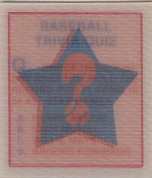 1986 Sportflics - Trivia Cards #22 Baseball Trivia Quiz Front