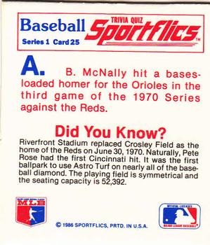 1986 Sportflics - Trivia Cards #25 Baseball Trivia Quiz Back