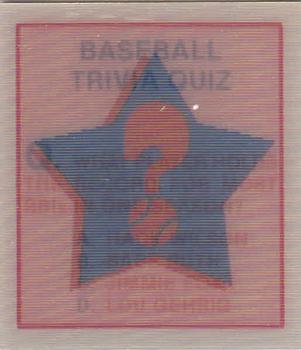 1986 Sportflics - Trivia Cards #103 Baseball Trivia Quiz Front