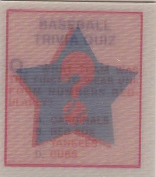 1986 Sportflics - Trivia Cards #133 Baseball Trivia Quiz Front