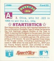 1986 Sportflics Rookies - Trivia Cards #22 Rookies Trivia Quiz Back