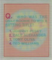 1986 Sportflics Rookies - Trivia Cards #22 Rookies Trivia Quiz Front