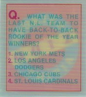 1986 Sportflics Rookies - Trivia Cards #4 Rookies Trivia Quiz Front