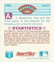 1986 Sportflics Rookies - Trivia Cards #7 Rookies Trivia Quiz Back