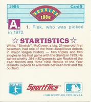1986 Sportflics Rookies - Trivia Cards #9 Rookies Trivia Quiz Back