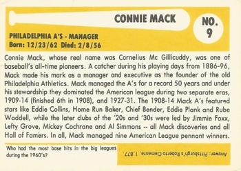 1980-87 SSPC HOF #9 Connie Mack Back